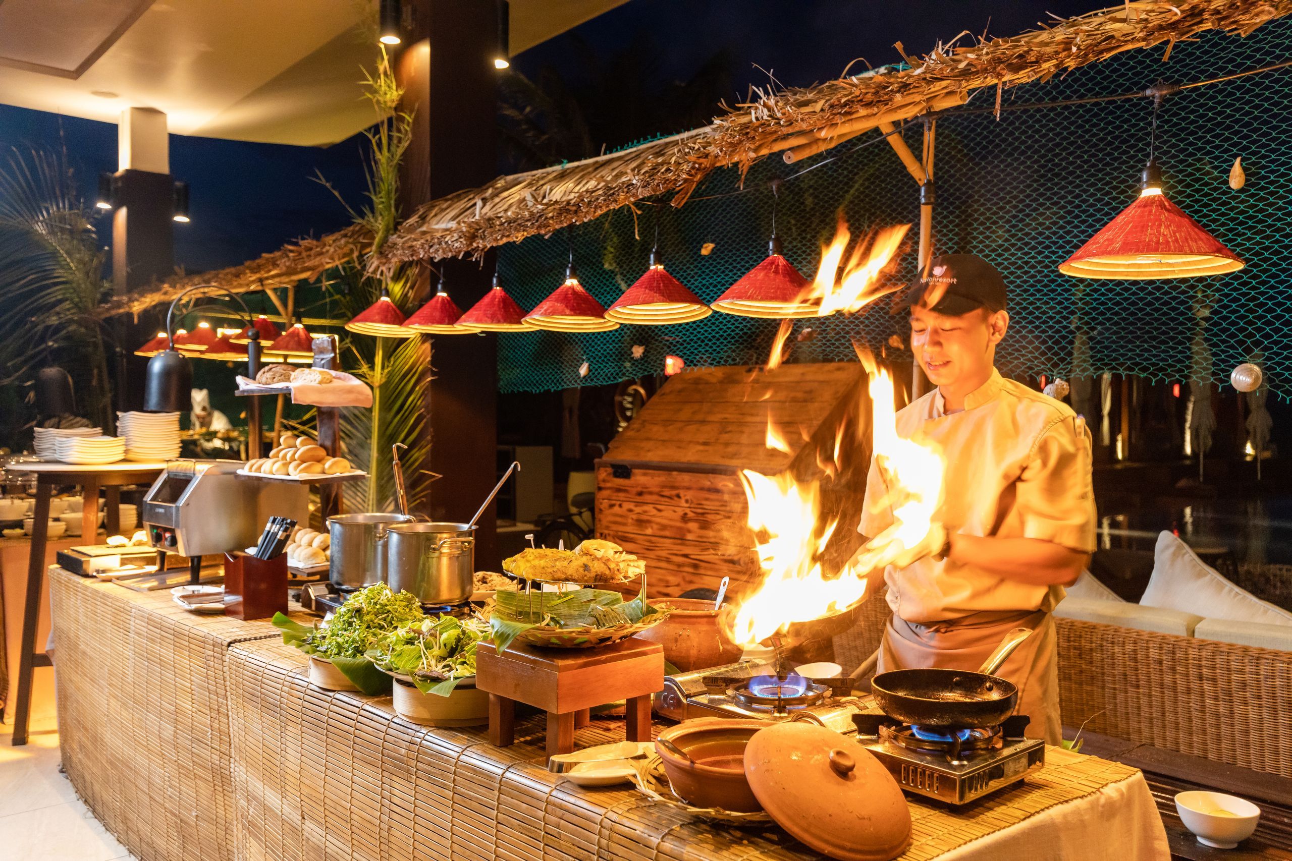 Flambieren am Buffet